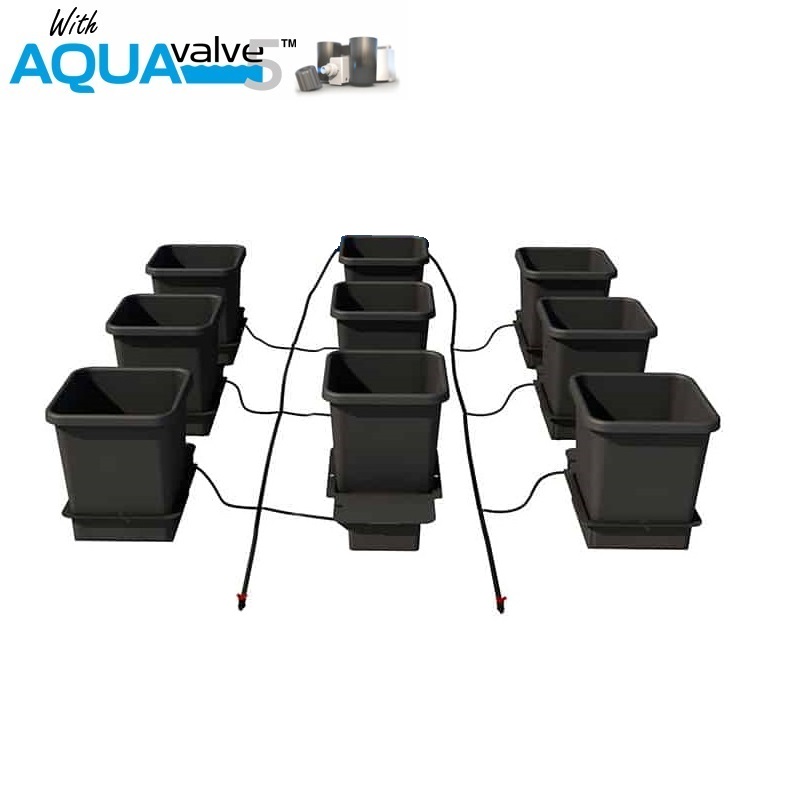 9Pot System AQUAValve5 with 15L Pots without Tank